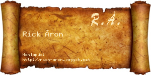 Rick Áron névjegykártya